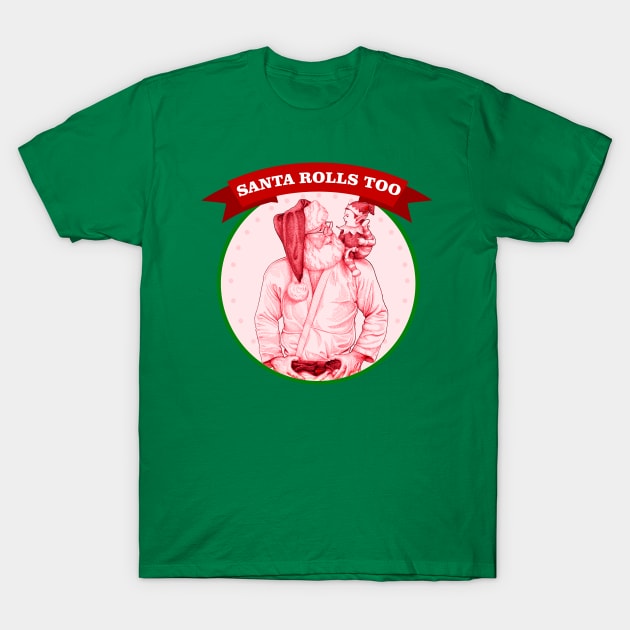 Santa Claus jiu jitsu, judo - Christmas bjj - happy elf T-Shirt by undersideland